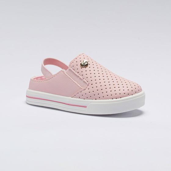 Tênis Mule Infantil Menina Pequito Texturizado Rosa Tênis