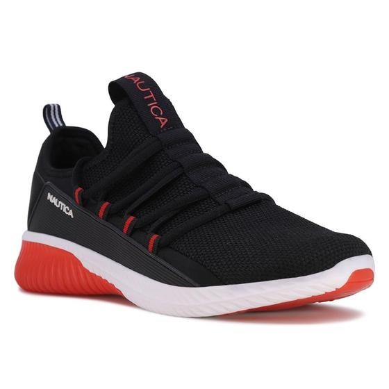 Imagem de Tênis Nautica Masculinos Raso-Black Red 1-10 Athletic Lightweight