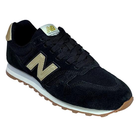 Tenis New Balance 373 Feminino Preto e Dourado Tenis Esportivo Magazine Luiza