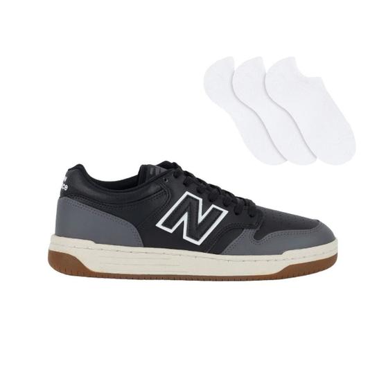 Tênis New Balance 480 Low Masculino + 3 Pares de Meias Menor preço em Tênis New Balance 480 Low Masculino + 3 Pares de Meias