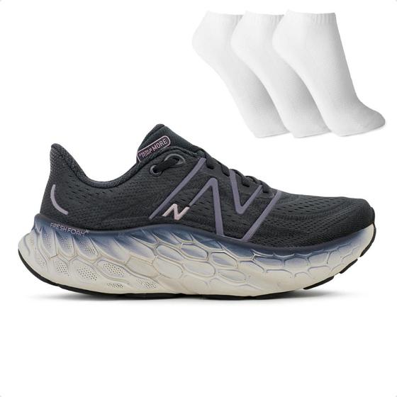 Tênis New Balance More V4 Masculino + 3 Pares de Meias Menor preço em Tênis New Balance More V4 Masculino + 3 Pares de Meias