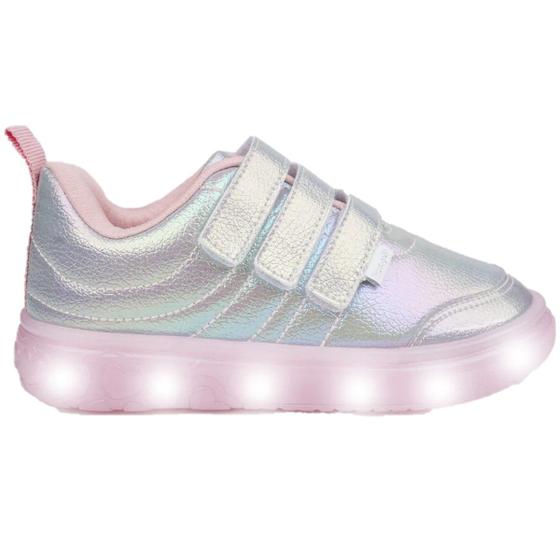 Imagem de Tenis pampili 483 luz menina infantil prata holografico