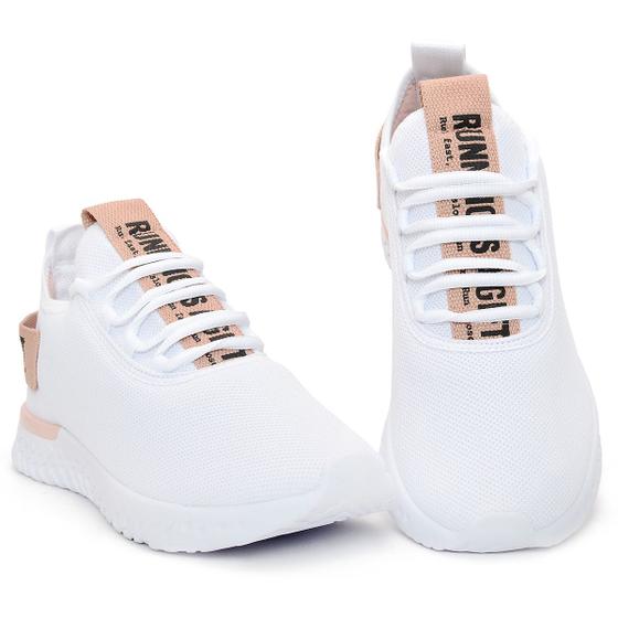 Imagem de Tênis para Academia Feminino Caminhada Esportivo Branco Olimp BF Shoes