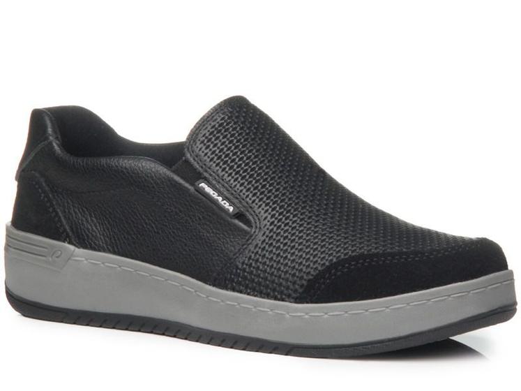 Tênis Pegada Slip On em Couro Feminino 210309 Preto - Slipper / Slip On ...