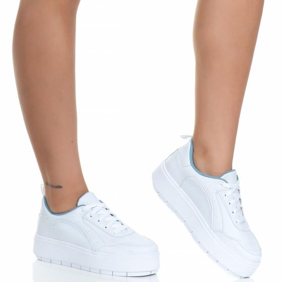 Imagem de Tênis Plataforma Feminino Branco Confortável Estilo Shoes