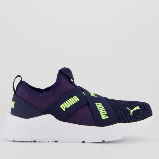 Imagem de Tênis Puma Wired Run Slip On Infantil Marinho