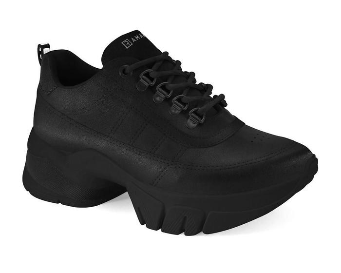 Feminino Ramarim Tenis Feminino Flatform Preto Tênis Preto TÃªnis