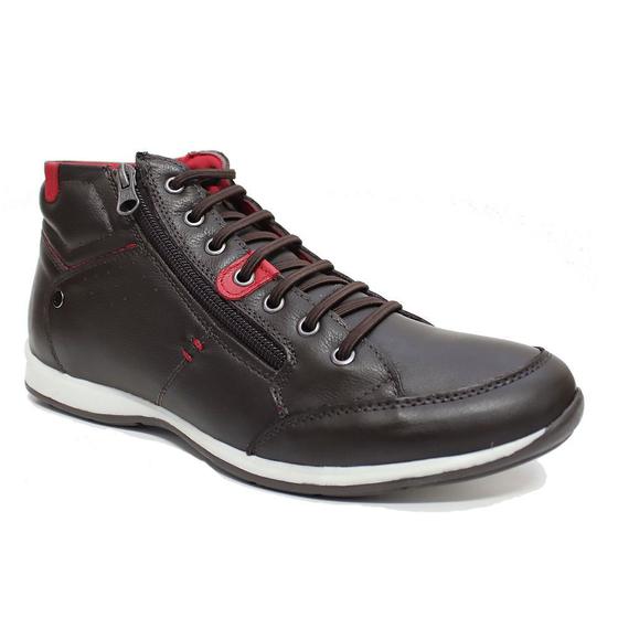 Imagem de Tenis Sapatenis Cano Médio Masculino Casual Couro CEU-NS-NETONY
