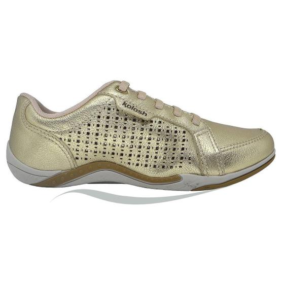 Imagem de Tênis Sapatênis Feminino Casual Kolosh C1293a Couro Dourado