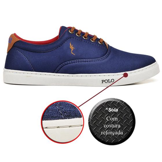 Imagem de Tenis Sapatenis Masculino Cano Baixo Adulto Polo Blu