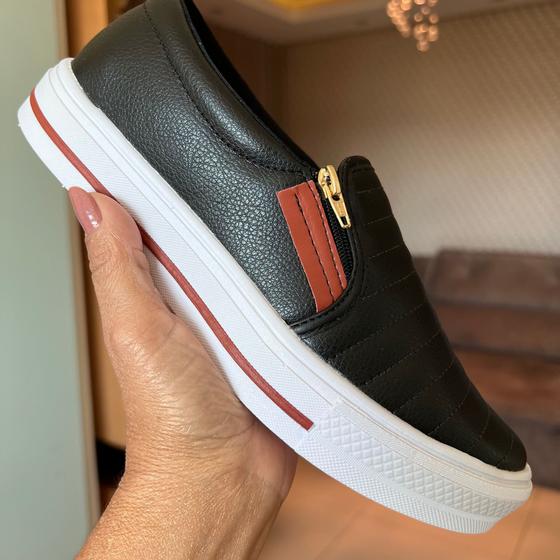 Imagem de Tênis Sintetico  Sapatênis Sapatilha Feminino Casual Slip On