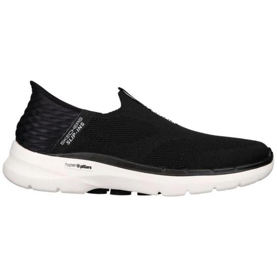 Imagem de Tênis Skechers Go Walk 6 Easy On Preto/Branco Masculino