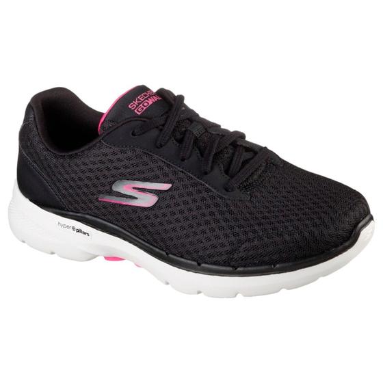 Imagem de Tênis Skechers Go Walk 6 Iconic Vision Feminino - Preto/Rosa Forte