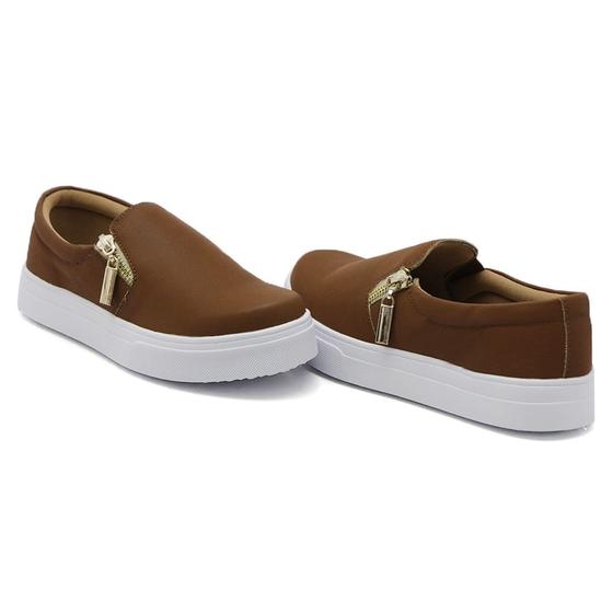 Imagem de Tênis Slip On Basico Liso Yoyo Store Zíper Lateral com Sola Reta Confortavel