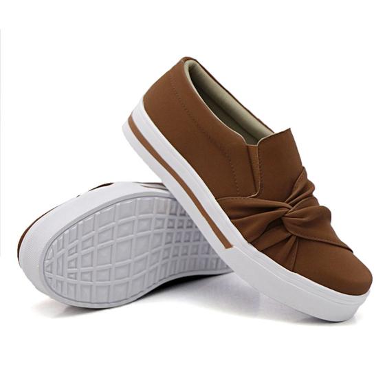 Imagem de Tênis Slip On Casual Dk Shoes com Detalhe em Laço e Sola Borracha com Listra