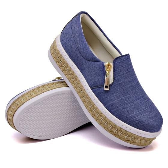 Imagem de Tênis Slip On Dk Shoes Ziper e Sola Borracha Robusta com Detalhe em Sisal