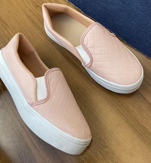 Imagem de Tênis slip on feminino quadradinho casual sapatilha calce fácil confort