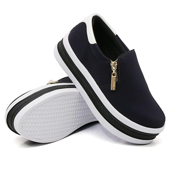 Imagem de Tênis Slip On Feminino Sapa tênis Estiloso Moda Jovem Casual Elástico Calce Fácil Leve e Confortável