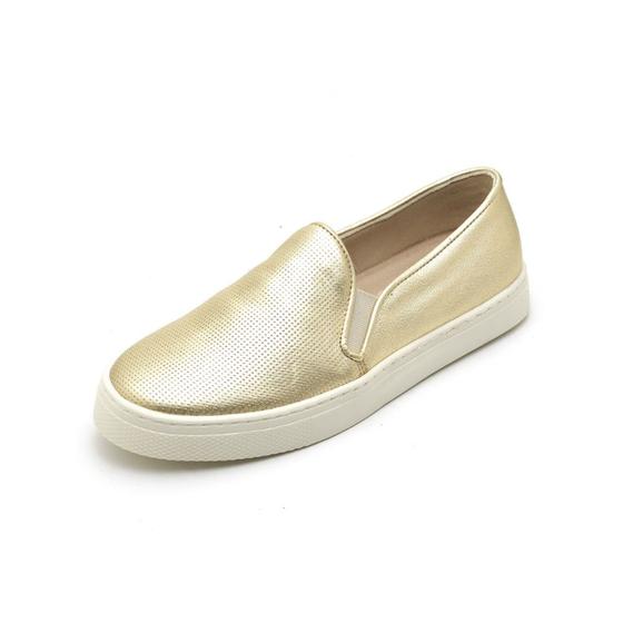 Tenis slip on feminino sapato plataforma casual couro legitimo