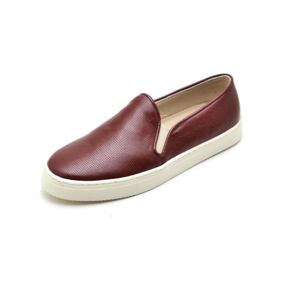 Imagem de Tenis slip on feminino sapato plataforma casual couro legitimo confortavel 33 ao 40