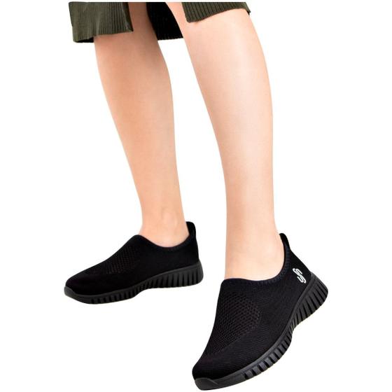 Imagem de Tênis Slip On Feminino Usaflex Tricot Baixo Sola Conforto