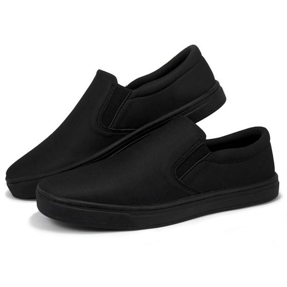 Imagem de Tênis Slip On Iate Masculino Sem Cadarço Solado Preto