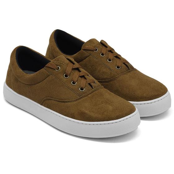 Imagem de Tênis Slip On Masculino Casual Liso com Cadarço