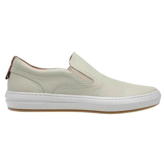 Imagem de Tênis Slip On Masculino Couro Casual Conforto Estilo Leve