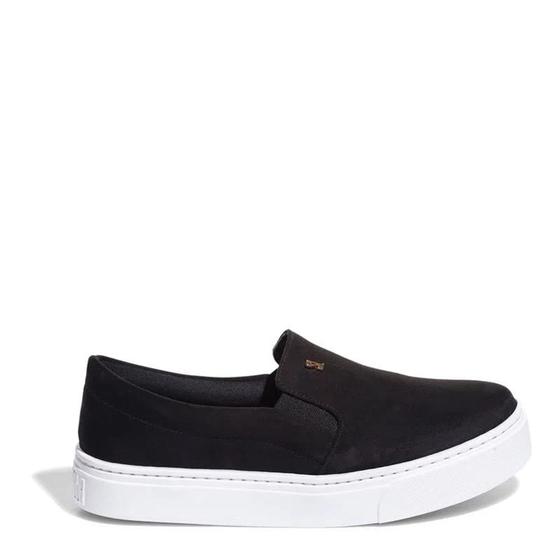 Imagem de Tênis Slip On Suede Preto Sola Baixa Santa Lola