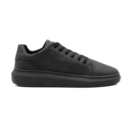 Imagem de Tenis Sneaker Casual Masculino Sola4cm Couro Eco All Black 