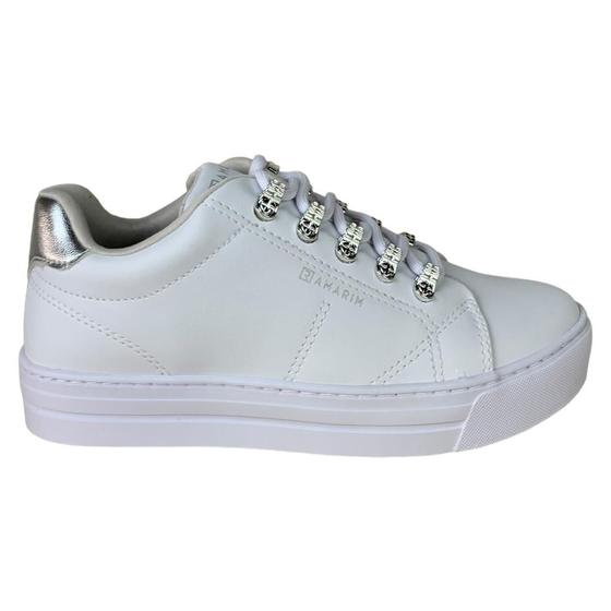 Imagem de Tenis Sneaker Feminino Casual Ramarim Branco Napa Conforto