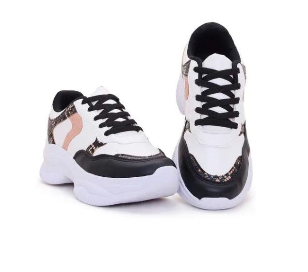 Imagem de Tenis Sneaker Feminino Plataforma Animal Print