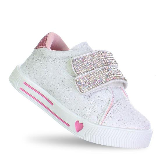 Imagem de Tenis Spato Star Brilho Infantil Feminino Meninas Baby Branco Glitter