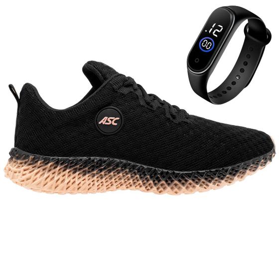 Imagem de Tênis Sport Academia e Caminhada Feminino-Masculino Leve e Confortável + Rélogio de Pulso