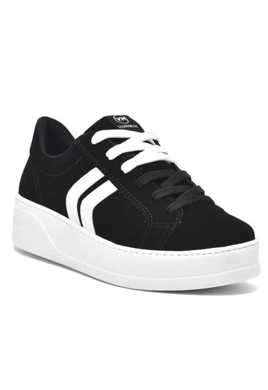 Imagem de Tênis Via Marte Feminino Flatform Casual 23-13507 Nobuck Preto