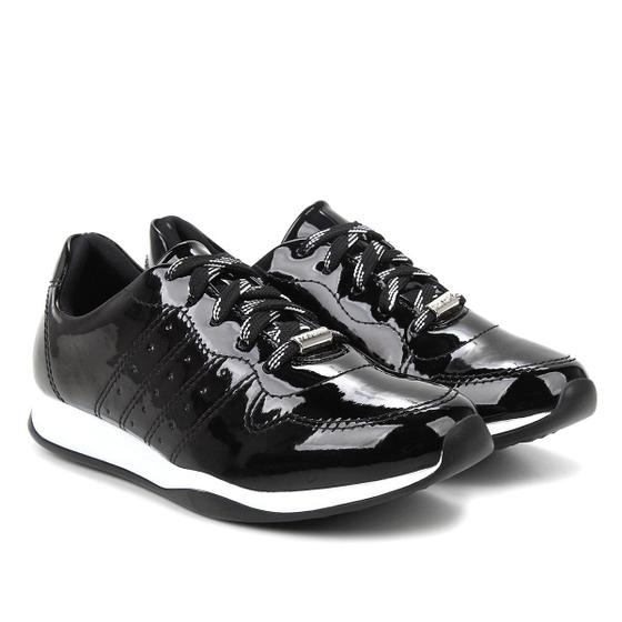 Uno Plataforma Tenis Verniz Via Uno Via Uno Tenis Plataforma Preto