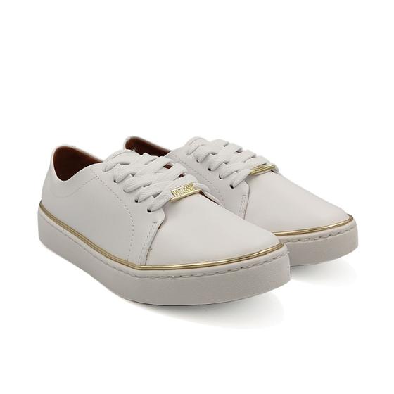 Imagem de Tenis Vizzano Branco Casual Feminino Detalhe Dourado 1214.105