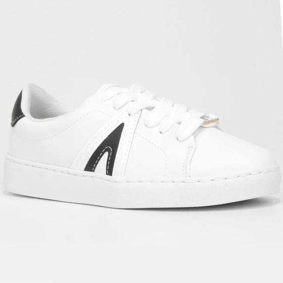 Imagem de Tênis Vizzano Casual Cano Baixo Feminino - Branco e Preto