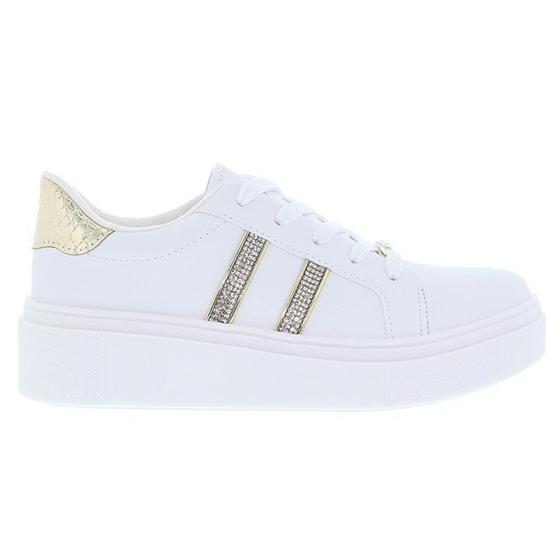 Imagem de Tênis Vizzano Flatform Branco Listra Strass Feminino 1339.326