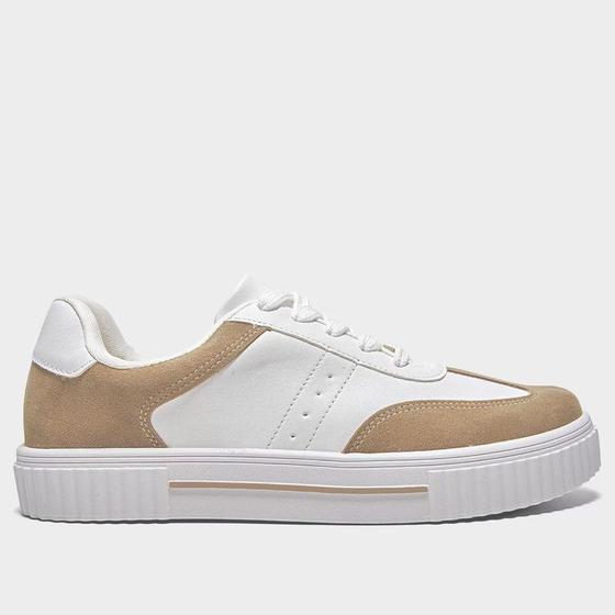 Tênis Vizzano Pelica Camurça Feminino Branco/ Nude Tênis