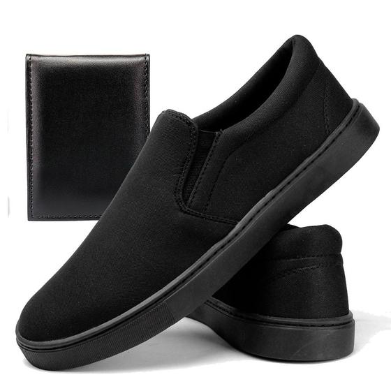 Imagem de Tênis Yate Slip-on Masculino Sapatênis Casual em Lona com Carteira