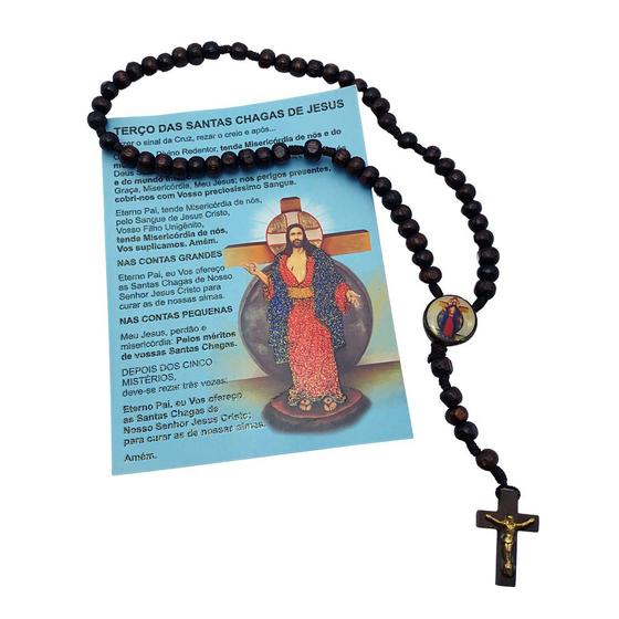 Imagem de Terço das Santas Chagas de Jesus Com Folheto de Oração
