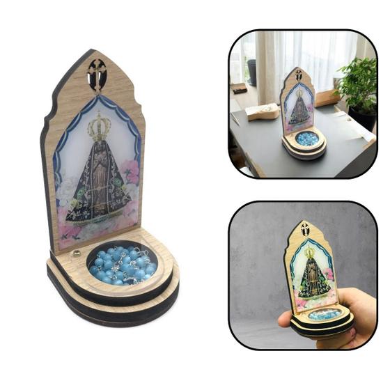 Imagem de Terço Nossa Senhora Aparecida com Capelinha