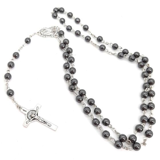 Terço Nossa Senhora Aparecida Hematita Terço Católico - Flash Imagem de Terço Nossa Senhora Aparecida Hematita Terço Católico