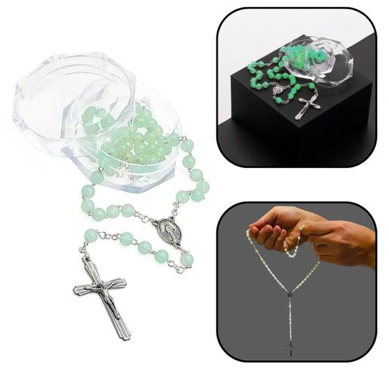 Terço Verde Luminoso Fluorescente Nossa Senhora Das Graças Menor preço em Terço Verde Luminoso Fluorescente Nossa Senhora Das Graças
