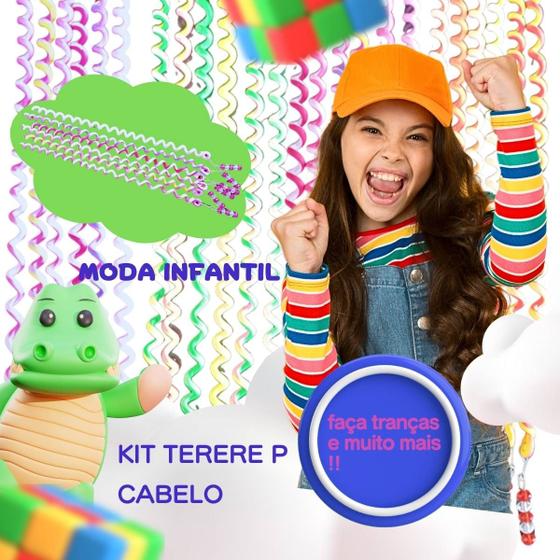 Imagem de Tererê Colorido para Cabelo Kit Infantil Mola