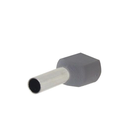 Imagem de Terminal Conector Pré-Isolado Tubular Duplo PZ-TE4012 4mm Cinza 100 Peças Penzel