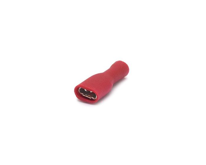 Imagem de Terminal Faston Fêmea Totalmente Isolado em PVC 22-16 AWG 0.25 a 1mm² Vermelho - FE2216-51TI - Eletro Service