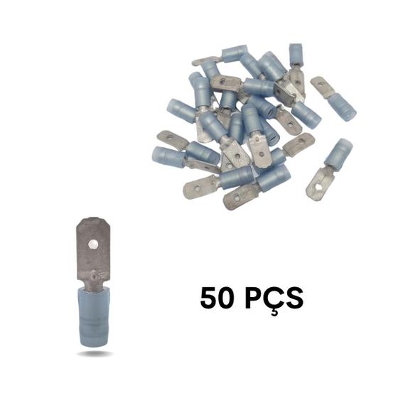 Imagem de Terminal Faston lingueta com isolante. Azul.1,1 á 2,5mm.Comprimento. 23,70mm MA1614-1