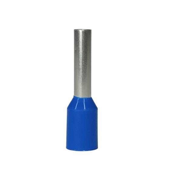 Imagem de Terminal Ilhós Azul 2,5mm Tubular Pré Isolado Kit Com 100 Un Conector Elétrico Simples Resistente Tubolar Ilhos